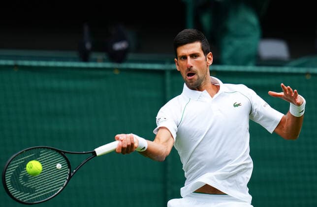 Mandatory Credit: Photo by Javier Garcia BPI Shutterstock (12189891e) Novak Djokovic during his second round match Wimbledon Tennis Championships, Day 3, The All England Lawn Tennis and Croquet Club, London, UK - 30 Jun 2021 Wimbledon Tennis Championships, Day 3, The All England Lawn Tennis and Croquet Club, London, UK - 30 Jun 2021  Copyright: xJavierxGarcia BPI Shutterstockx 12189891e