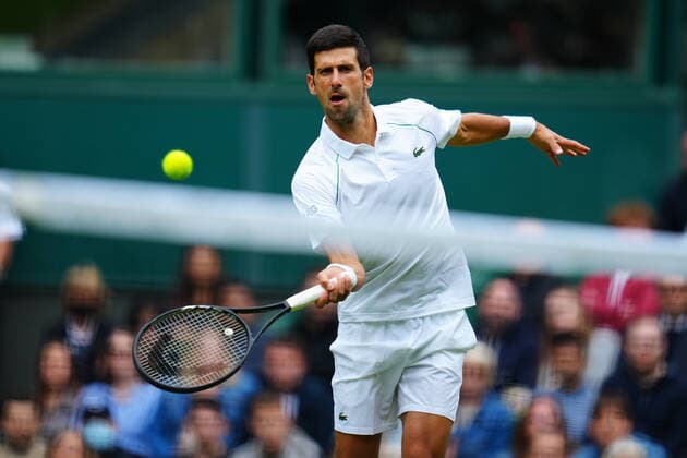 Mandatory Credit: Photo by Javier Garcia BPI Shutterstock (12189891cb) Novak Djokovic during his second round match Wimbledon Tennis Championships, Day 3, The All England Lawn Tennis and Croquet Club, London, UK - 30 Jun 2021 Wimbledon Tennis Championships, Day 3, The All England Lawn Tennis and Croquet Club, London, UK - 30 Jun 2021  Copyright: xJavierxGarcia BPI Shutterstockx 12189891cb