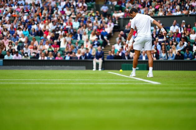 Mandatory Credit: Photo by Javier Garcia BPI Shutterstock (12189891cs) Novak Djokovic during his second round match Wimbledon Tennis Championships, Day 3, The All England Lawn Tennis and Croquet Club, London, UK - 30 Jun 2021 Wimbledon Tennis Championships, Day 3, The All England Lawn Tennis and Croquet Club, London, UK - 30 Jun 2021  Copyright: xJavierxGarcia BPI Shutterstockx 12189891cs