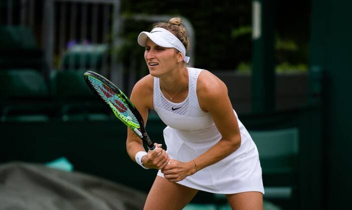 Mandatory Credit: Photo by Rob Prange Shutterstock (12189892dp) Marketa Vondrousova of the Czech Republic in action during the first round of the 2021 Wimbledon Championships Grand Slam tennis tournament Wimbledon Tennis Championships, Day 3, The All England Lawn Tennis and Croquet Club, London, UK - 30 Jun 2021 Wimbledon Tennis Championships, Day 3, The All England Lawn Tennis and Croquet Club, London, UK - 30 Jun 2021  Copyright: xRobxPrange Shutterstockx 12189892dp
