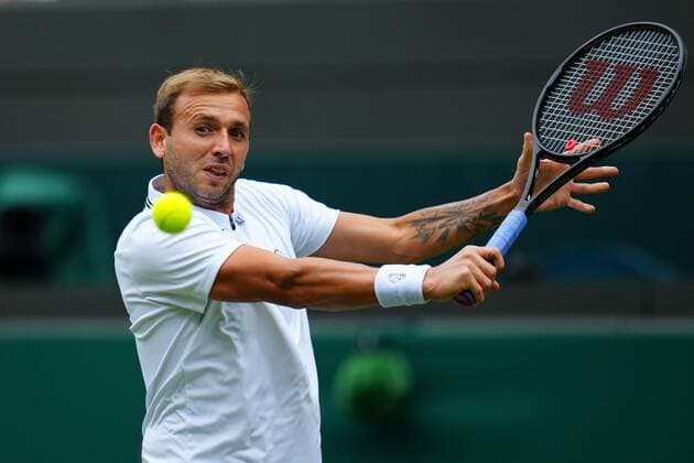 Mandatory Credit: Photo by Javier Garcia BPI Shutterstock (12189891eg) Dan Evans during his second round match Wimbledon Tennis Championships, Day 3, The All England Lawn Tennis and Croquet Club, London, UK - 30 Jun 2021 Wimbledon Tennis Championships, Day 3, The All England Lawn Tennis and Croquet Club, London, UK - 30 Jun 2021  Copyright: xJavierxGarcia BPI Shutterstockx 12189891eg