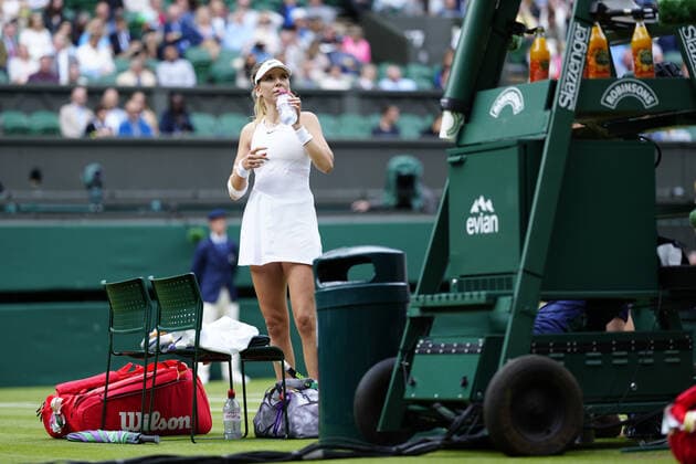 Mandatory Credit: Photo by Shutterstock (12190134ap) Katie Boulter during her first round match Wimbledon Tennis Championships, Day 3, The All England Lawn Tennis and Croquet Club, London, UK - 30 Jun 2021 Wimbledon Tennis Championships, Day 3, The All England Lawn Tennis and Croquet Club, London, UK - 30 Jun 2021  Copyright: xShutterstockx 12190134ap