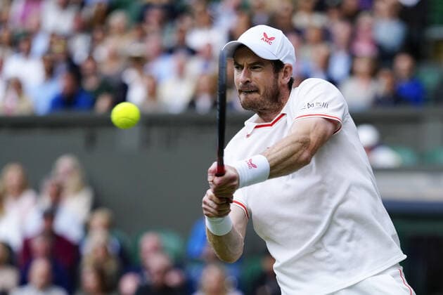 Mandatory Credit: Photo by Shutterstock (12190134ct) Andy Murray during his second round match Wimbledon Tennis Championships, Day 3, The All England Lawn Tennis and Croquet Club, London, UK - 30 Jun 2021 Wimbledon Tennis Championships, Day 3, The All England Lawn Tennis and Croquet Club, London, UK - 30 Jun 2021  Copyright: xShutterstockx 12190134ct