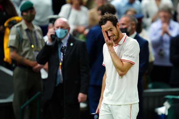 Mandatory Credit: Photo by Javier Garcia BPI Shutterstock (12189891qf) Andy Murray is interviewed after victory in his second round match Wimbledon Tennis Championships, Day 3, The All England Lawn Tennis and Croquet Club, London, UK - 30 Jun 2021 Wimbledon Tennis Championships, Day 3, The All England Lawn Tennis and Croquet Club, London, UK - 30 Jun 2021  Copyright: xJavierxGarcia BPI Shutterstockx 12189891qf