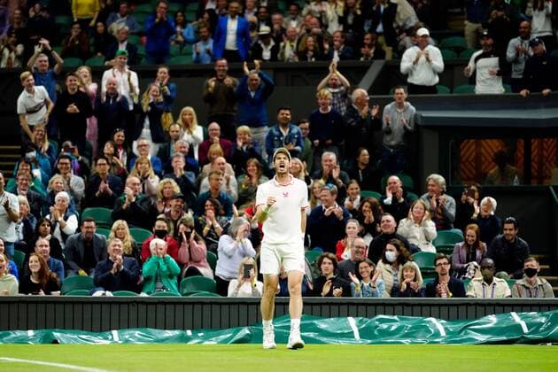 Mandatory Credit: Photo by Shutterstock (12190134fy) Andy Murray during his second round match Wimbledon Tennis Championships, Day 3, The All England Lawn Tennis and Croquet Club, London, UK - 30 Jun 2021 Wimbledon Tennis Championships, Day 3, The All England Lawn Tennis and Croquet Club, London, UK - 30 Jun 2021  Copyright: xShutterstockx 12190134fy