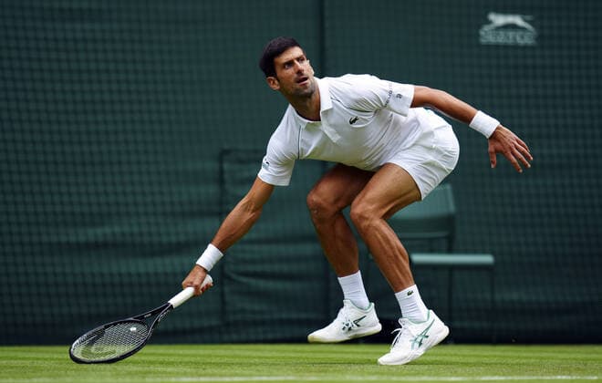 Mandatory Credit: Photo by Javier Garcia BPI Shutterstock (12189891qp) Novak Djokovic during his second round match Wimbledon Tennis Championships, Day 3, The All England Lawn Tennis and Croquet Club, London, UK - 30 Jun 2021 Wimbledon Tennis Championships, Day 3, The All England Lawn Tennis and Croquet Club, London, UK - 30 Jun 2021  Copyright: xJavierxGarcia BPI Shutterstockx 12189891qp