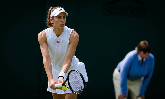 July 1, 2021: Andrea Petkovic of Germany in action during the second round of the 2021 Wimbledon Championships Grand Slam tennis tournament against Barbora Krejcikova of the Czech Republic - ZUMAa181 20210701_zaa_a181_065 Copyright: xRobxPrangex