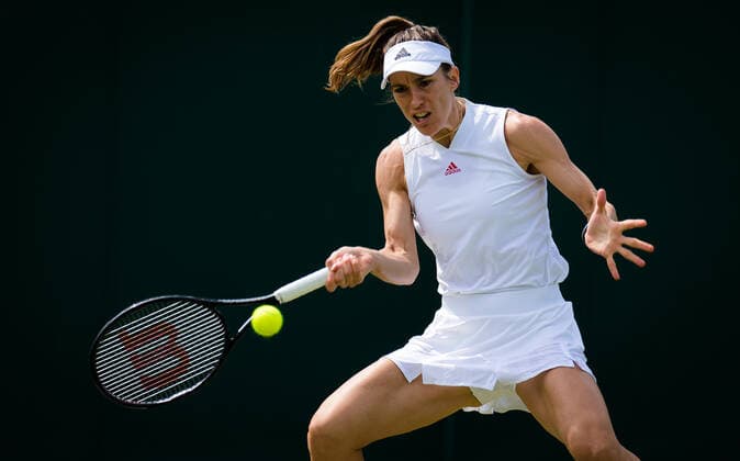July 1, 2021: Andrea Petkovic of Germany in action during the second round of the 2021 Wimbledon Championships Grand Slam tennis tournament against Barbora Krejcikova of the Czech Republic - ZUMAa181 20210701_zaa_a181_066 Copyright: xRobxPrangex