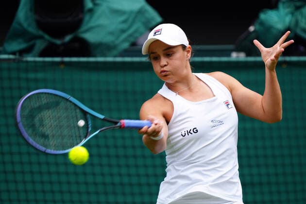 Mandatory Credit: Photo by Javier Garcia Shutterstock (12191440p) Ashleigh Barty during her second round match Wimbledon Tennis Championships, Day 4, The All England Lawn Tennis and Croquet Club, London, UK - 01 Jul 2021 Wimbledon Tennis Championships, Day 4, The All England Lawn Tennis and Croquet Club, London, UK - 01 Jul 2021  Copyright: xJavierxGarcia Shutterstockx 12191440p