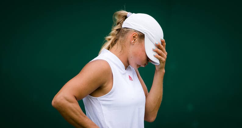 July 1, 2021: Yulia Putintseva of Kazakhstan in action during the second round of the 2021 Wimbledon Championships Grand Slam tennis tournament against Paula Badosa of Spain - ZUMAa181 20210701_zaa_a181_100 Copyright: xRobxPrangex