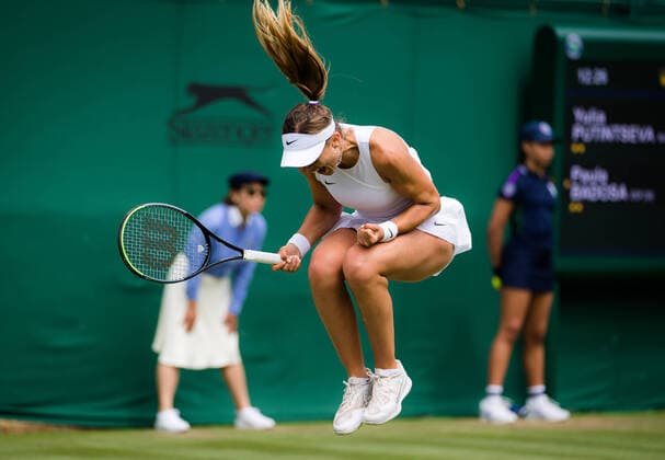 Sport Themen der Woche KW26 July 1, 2021: Paula Badosa of Spain in action during the second round of the 2021 Wimbledon Championships Grand Slam tennis tournament against Yulia Putintseva of Kazakhstan - ZUMAa181 20210701_zaa_a181_106 Copyright: xRobxPrangex