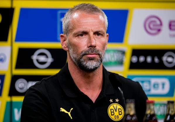 Vorstellung von Marco Rose Vorstellung von Marco Rose, neuer Cheftrainer des Fußball-Bundesligisten Borussia Dortmund, am 01.07.2021 im Signal-Iduna-Park in Dortmund. Dortmund Signal-Iduna-Park Nordrhein-Westfalen Deutschland *** Presentation of Marco Rose Presentation of Marco Rose, new head coach of the Bundesliga football club Borussia Dortmund, on 01 07 2021 at Signal Iduna Park in Dortmund Signal Iduna Park North Rhine Westphalia Germany Poolfoto Borussia Dortmund ,EDITORIAL USE ONLY