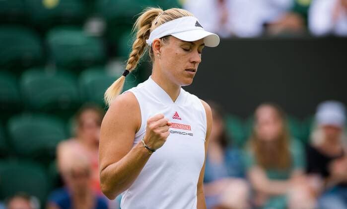Mandatory Credit: Photo by Rob Prange Shutterstock (12191441bb) Angelique Kerber of Germany in action during the second round of the 2021 Wimbledon Championships Grand Slam tennis tournament Wimbledon Tennis Championships, Day 4, The All England Lawn Tennis and Croquet Club, London, UK - 01 Jul 2021 Wimbledon Tennis Championships, Day 4, The All England Lawn Tennis and Croquet Club, London, UK - 01 Jul 2021  Copyright: xRobxPrange Shutterstockx 12191441bb