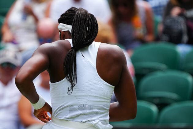 Mandatory Credit: Photo by Javier Garcia Shutterstock (12191440di) Coco Gauff during her second round match Wimbledon Tennis Championships, Day 4, The All England Lawn Tennis and Croquet Club, London, UK - 01 Jul 2021 Wimbledon Tennis Championships, Day 4, The All England Lawn Tennis and Croquet Club, London, UK - 01 Jul 2021  Copyright: xJavierxGarcia Shutterstockx 12191440di