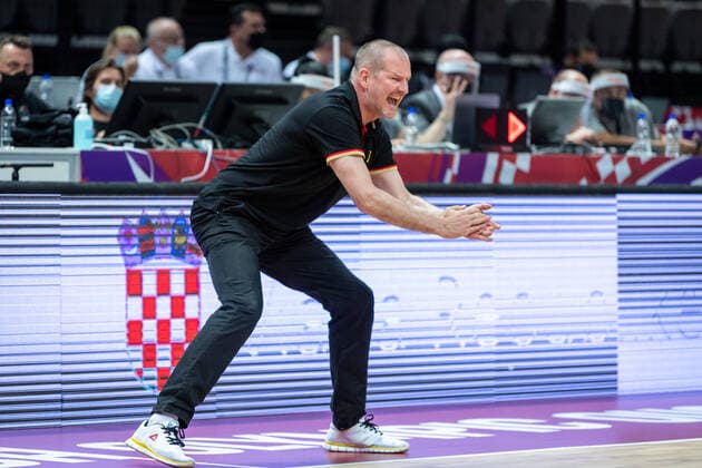 Basketball Split 01 07 2021 Olympic Qualification FIBA Olympic Qualifying Tournament 2020 Group Stage, Group A Russia RUS Germany GER Henrik Rödl Germany, national coach Rodl Roedl