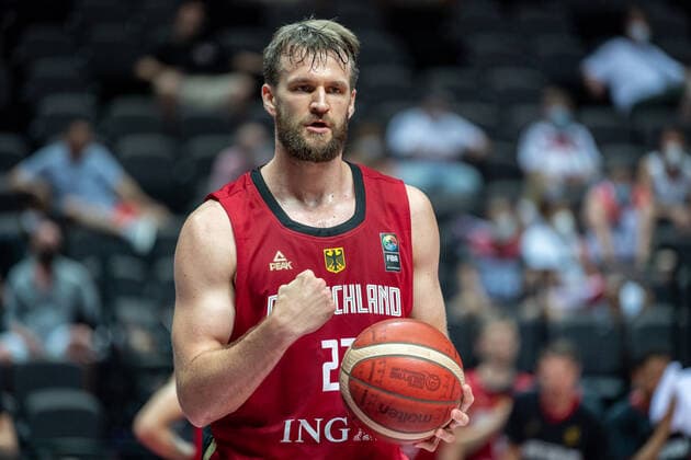 Basketball Split 01 07 2021 Olympic Qualification FIBA Olympic Qualifying Tournament 2020 Group Stage, Group A Russia RUS Germany GER Danilo Barthel Germany, No 22 Cheering