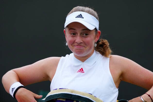 Mandatory Credit: Photo by Javier Garcia Shutterstock (12191440fm) Jelena Ostapenko during her second round match Wimbledon Tennis Championships, Day 4, The All England Lawn Tennis and Croquet Club, London, UK - 01 Jul 2021 Wimbledon Tennis Championships, Day 4, The All England Lawn Tennis and Croquet Club, London, UK - 01 Jul 2021  Copyright: xJavierxGarcia Shutterstockx 12191440fm
