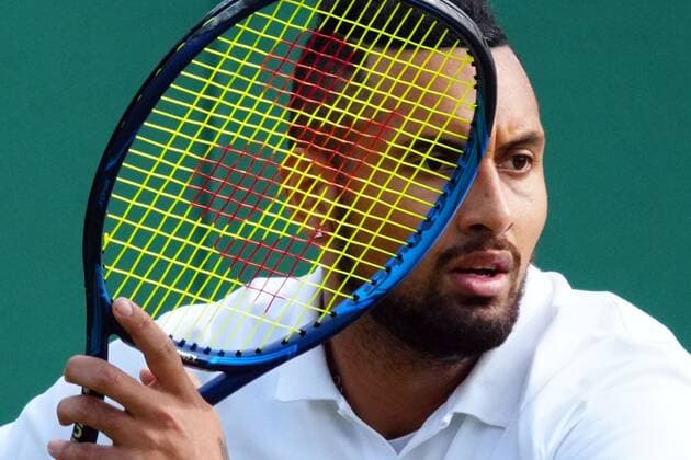Mandatory Credit: Photo by Javier Garcia Shutterstock (12191440gm) Nick Kyrgios during his second round match Wimbledon Tennis Championships, Day 4, The All England Lawn Tennis and Croquet Club, London, UK - 01 Jul 2021 Wimbledon Tennis Championships, Day 4, The All England Lawn Tennis and Croquet Club, London, UK - 01 Jul 2021  Copyright: xJavierxGarcia Shutterstockx 12191440gm