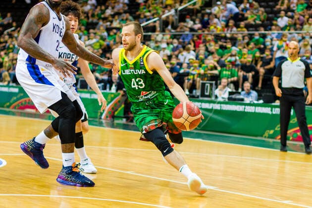 KOWNO, ZALGIRIO ARENA 01.07.2021 KWALIFIKACJE OLIMPIJSKIE TOKYO 2020 FIBA OLYMPIC QUALIFYING TOURNAMENT 2020 KOREA - LITWA KOREA - LITHUANIA NZ LUKAS LEKAVICIUS (43) Pawel Pietranik NEWSPIX.pl --- Newspix.pl  PIETRANIK010721_128