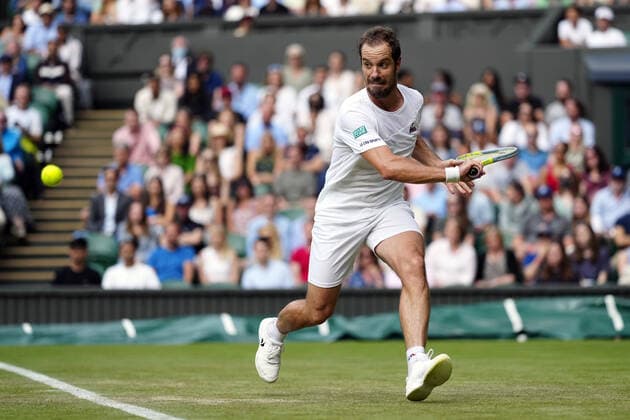 Mandatory Credit: Photo by Shutterstock (12191444ci) Richard Gasquet during his second round match Wimbledon Tennis Championships, Day 4, The All England Lawn Tennis and Croquet Club, London, UK - 01 Jul 2021 Wimbledon Tennis Championships, Day 4, The All England Lawn Tennis and Croquet Club, London, UK - 01 Jul 2021  Copyright: xShutterstockx 12191444ci