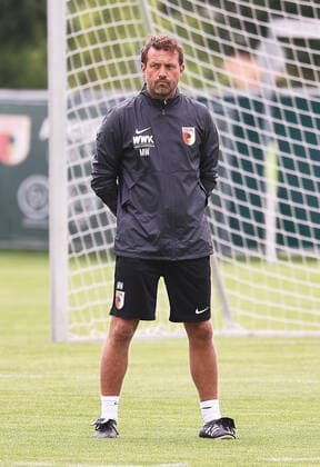 Markus Weinzierl coach FC Augsburg stands on the training ground FC Augsburg, start of training, 2021 2022 season,
