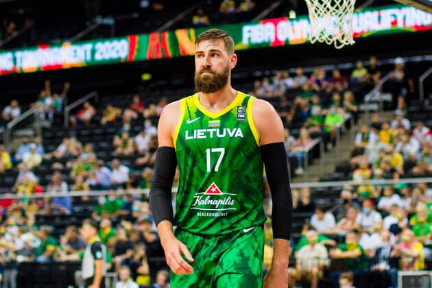 KOWNO, ZALGIRIO ARENA 01.07.2021 KWALIFIKACJE OLIMPIJSKIE TOKYO 2020 FIBA OLYMPIC QUALIFYING TOURNAMENT 2020 KOREA - LITWA KOREA - LITHUANIA NZ JONAS VALANCIUNAS (17) Pawel Pietranik NEWSPIX.pl --- Newspix.pl  PIETRANIK010721_145