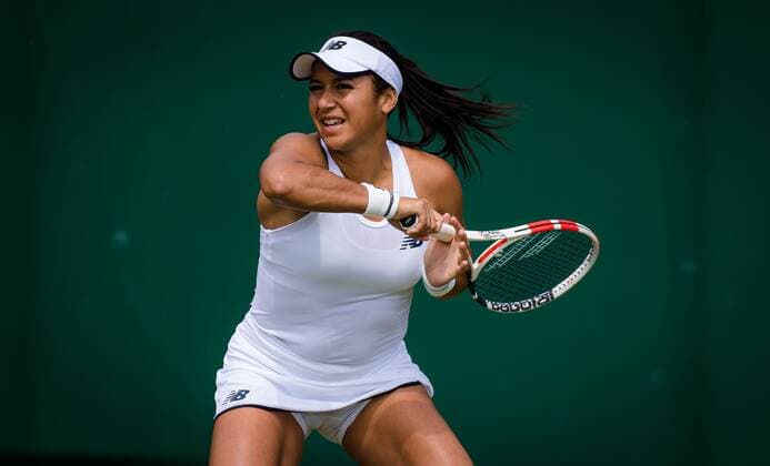 Mandatory Credit: Photo by Rob Prange Shutterstock (12191441ha) Heather Watson of Great Britain playing doubles with Harriet Dart at the 2021 Wimbledon Championships Grand Slam tennis tournament Wimbledon Tennis Championships, Day 4, The All England Lawn Tennis and Croquet Club, London, UK - 01 Jul 2021 Wimbledon Tennis Championships, Day 4, The All England Lawn Tennis and Croquet Club, London, UK - 01 Jul 2021  Copyright: xRobxPrange Shutterstockx 12191441ha