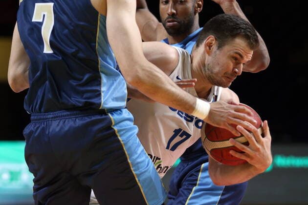 July 1, 2021, Victoria, BC, Canada: Czech Republic s Jaromir Bohacik protects the ball from Uruguay defenders during the first half of FIBA Men s Olympic Qualifying basketball action at Memorial Arena in Victoria, B.C., on Thursday, July 1, 2021. Jaromir Bohacik  - ZUMAc35_ 20210701_zaf_c35_276 Copyright: xChadxHipolitox