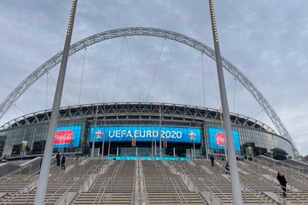 Exterior shot Wembley Stadium,Overview,Stadium overview Round of 16, Match M44, England ENG Germany GER 2 0 on 29 06 2021 in London Wembley Stadium Football EM 2020 from 11 06 2021 11 07 2021