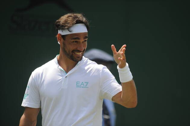 Tennis - 2021 All England Championships - Week One - Day Five (Friday) - Wimbledon Fabio Fognini v Andre Rublev Fabio Fognini of Italy 
