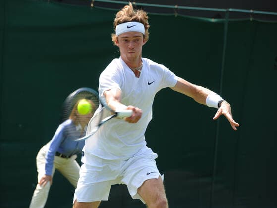 Tennis - 2021 All England Championships - Week One - Day Five (Friday) - Wimbledon Fabio Fognini v Andre Rublev Andre Rublev 
