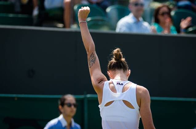 Mandatory Credit: Photo by Rob Prange Shutterstock (12193043a) Karolina Pliskova of the Czech Republic in action during the third round of the 2021 Wimbledon Championships Grand Slam tennis tournament Wimbledon Tennis Championships, Day 5, The All England Lawn Tennis and Croquet Club, London, UK - 02 Jul 2021 Wimbledon Tennis Championships, Day 5, The All England Lawn Tennis and Croquet Club, London, UK - 02 Jul 2021  Copyright: xRobxPrange Shutterstockx 12193043a