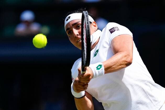 Mandatory Credit: Photo by Shutterstock (12193045ac) Ons Jabeur during her thrird round match Wimbledon Tennis Championships, Day 5, The All England Lawn Tennis and Croquet Club, London, UK - 02 Jul 2021 Wimbledon Tennis Championships, Day 5, The All England Lawn Tennis and Croquet Club, London, UK - 02 Jul 2021  Copyright: xShutterstockx 12193045ac