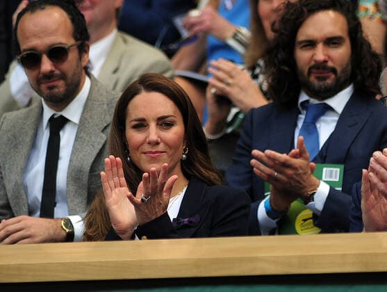Tennis - 2021 All England Championships - Week One - Day Five (Friday) - Wimbledon Ons Jabeur v Garbine Muguruza HRH The Duchess of Cambridge (Kate) in the Royal Box on Centre Court 