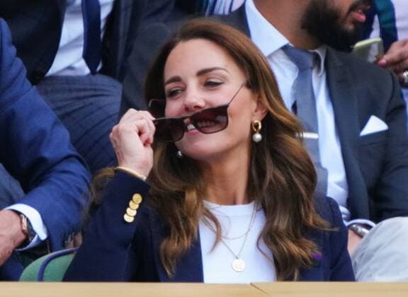 Mandatory Credit: Photo by Javier Garcia Shutterstock (12193040q) Catherine Duchess of Cambridge watching the action from the Royal Box on Centre Court Wimbledon Tennis Championships, Day 5, The All England Lawn Tennis and Croquet Club, London, UK - 02 Jul 2021 Wimbledon Tennis Championships, Day 5, The All England Lawn Tennis and Croquet Club, London, UK - 02 Jul 2021  Copyright: xJavierxGarcia Shutterstockx 12193040q
