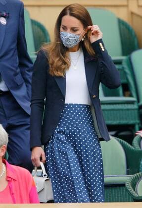 Mandatory Credit: Photo by Shutterstock (12193047l) Kate Middleton, HRH Duchess of Cambridge, watches from the Royal Box Wimbledon Tennis Championships, Day 5, The All England Lawn Tennis and Croquet Club, London, UK - 02 Jul 2021 Wimbledon Tennis Championships, Day 5, The All England Lawn Tennis and Croquet Club, London, UK - 02 Jul 2021 Copyright: xShutterstockx 12193047l