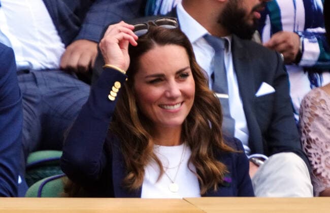 Mandatory Credit: Photo by Javier Garcia Shutterstock (12193040y) Catherine Duchess of Cambridge watching the action from the Royal Box on Centre Court Wimbledon Tennis Championships, Day 5, The All England Lawn Tennis and Croquet Club, London, UK - 02 Jul 2021 Wimbledon Tennis Championships, Day 5, The All England Lawn Tennis and Croquet Club, London, UK - 02 Jul 2021  Copyright: xJavierxGarcia Shutterstockx 12193040y