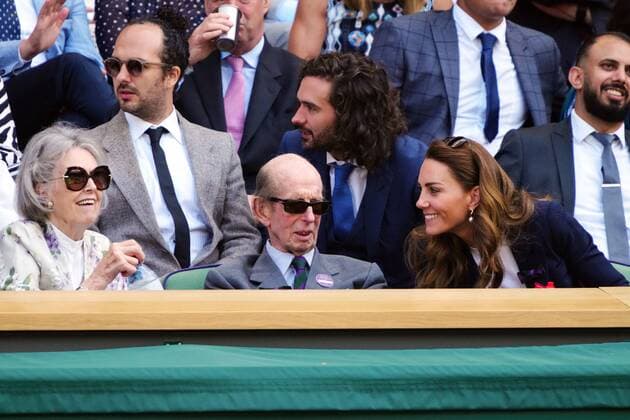 Mandatory Credit: Photo by Javier Garcia Shutterstock (12193040ad) Catherine Duchess of Cambridge and The Duke of Kent watching the action from the Royal Box on Centre Court Wimbledon Tennis Championships, Day 5, The All England Lawn Tennis and Croquet Club, London, UK - 02 Jul 2021 Wimbledon Tennis Championships, Day 5, The All England Lawn Tennis and Croquet Club, London, UK - 02 Jul 2021  Copyright: xJavierxGarcia Shutterstockx 12193040ad