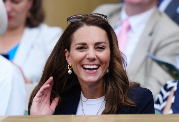 Mandatory Credit: Photo by Shutterstock (12193045bg) Catherine Duchess of Cambridge watching the action from the Royal Box on Centre Court Wimbledon Tennis Championships, Day 5, The All England Lawn Tennis and Croquet Club, London, UK - 02 Jul 2021 Wimbledon Tennis Championships, Day 5, The All England Lawn Tennis and Croquet Club, London, UK - 02 Jul 2021  Copyright: xShutterstockx 12193045bg