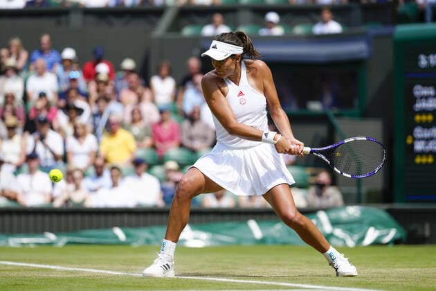 Mandatory Credit: Photo by Shutterstock (12193045ch) Garbine Muguruza during her third round match Wimbledon Tennis Championships, Day 5, The All England Lawn Tennis and Croquet Club, London, UK - 02 Jul 2021 Wimbledon Tennis Championships, Day 5, The All England Lawn Tennis and Croquet Club, London, UK - 02 Jul 2021  Copyright: xShutterstockx 12193045ch