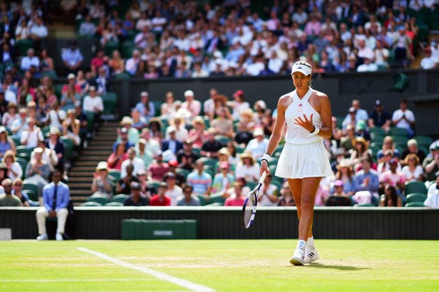 Mandatory Credit: Photo by Javier Garcia Shutterstock (12193040cs) Garbine Muguruza during her third round match Wimbledon Tennis Championships, Day 5, The All England Lawn Tennis and Croquet Club, London, UK - 02 Jul 2021 Wimbledon Tennis Championships, Day 5, The All England Lawn Tennis and Croquet Club, London, UK - 02 Jul 2021  Copyright: xJavierxGarcia Shutterstockx 12193040cs
