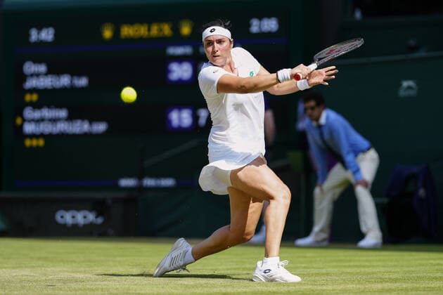 Mandatory Credit: Photo by Shutterstock (12193045db) Ons Jabeur during her third round match Wimbledon Tennis Championships, Day 5, The All England Lawn Tennis and Croquet Club, London, UK - 02 Jul 2021 Wimbledon Tennis Championships, Day 5, The All England Lawn Tennis and Croquet Club, London, UK - 02 Jul 2021  Copyright: xShutterstockx 12193045db