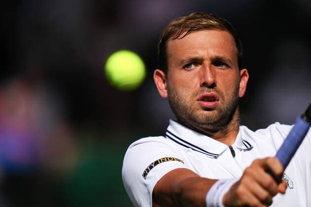 Mandatory Credit: Photo by Shutterstock (12193045gv) Dan Evans during his third round match Wimbledon Tennis Championships, Day 5, The All England Lawn Tennis and Croquet Club, London, UK - 02 Jul 2021 Wimbledon Tennis Championships, Day 5, The All England Lawn Tennis and Croquet Club, London, UK - 02 Jul 2021  Copyright: xShutterstockx 12193045gv