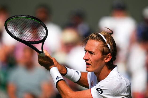 Mandatory Credit: Photo by Shutterstock (12193045hm) Sebastian Korda during his third round match Wimbledon Tennis Championships, Day 5, The All England Lawn Tennis and Croquet Club, London, UK - 02 Jul 2021 Wimbledon Tennis Championships, Day 5, The All England Lawn Tennis and Croquet Club, London, UK - 02 Jul 2021  Copyright: xShutterstockx 12193045hm