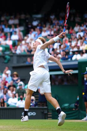 Mandatory Credit: Photo by Javier Garcia Shutterstock (12193040iv) Denis Shapovalov during his third round match Wimbledon Tennis Championships, Day 5, The All England Lawn Tennis and Croquet Club, London, UK - 02 Jul 2021 Wimbledon Tennis Championships, Day 5, The All England Lawn Tennis and Croquet Club, London, UK - 02 Jul 2021  Copyright: xJavierxGarcia Shutterstockx 12193040iv