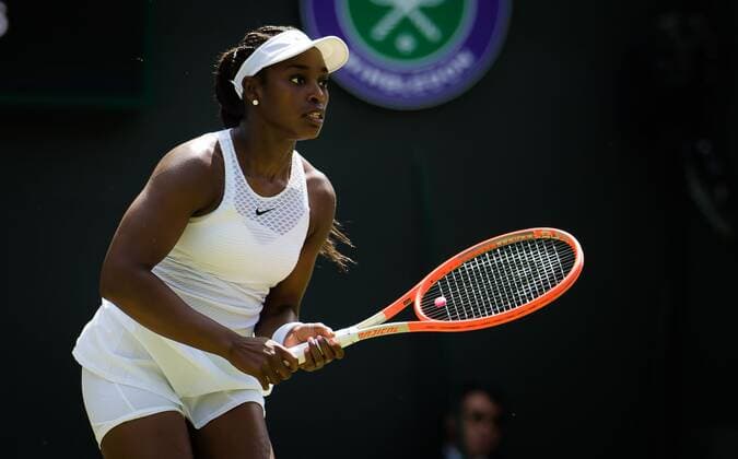 Mandatory Credit: Photo by Rob Prange Shutterstock (12193043dk) Sloane Stephens of the United States in action during her third-round match at the 2021 Wimbledon Championships Grand Slam tennis tournament Wimbledon Tennis Championships, Day 5, The All England Lawn Tennis and Croquet Club, London, UK - 02 Jul 2021 Wimbledon Tennis Championships, Day 5, The All England Lawn Tennis and Croquet Club, London, UK - 02 Jul 2021  Copyright: xRobxPrange Shutterstockx 12193043dk