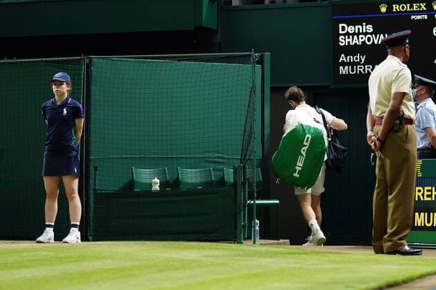 Mandatory Credit: Photo by Shutterstock (12193045kz) Andy Murray walking off Centre Court after defeat to Denis Shapovalov in his third round match Wimbledon Tennis Championships, Day 5, The All England Lawn Tennis and Croquet Club, London, UK - 02 Jul 2021 Wimbledon Tennis Championships, Day 5, The All England Lawn Tennis and Croquet Club, London, UK - 02 Jul 2021  Copyright: xShutterstockx 12193045kz