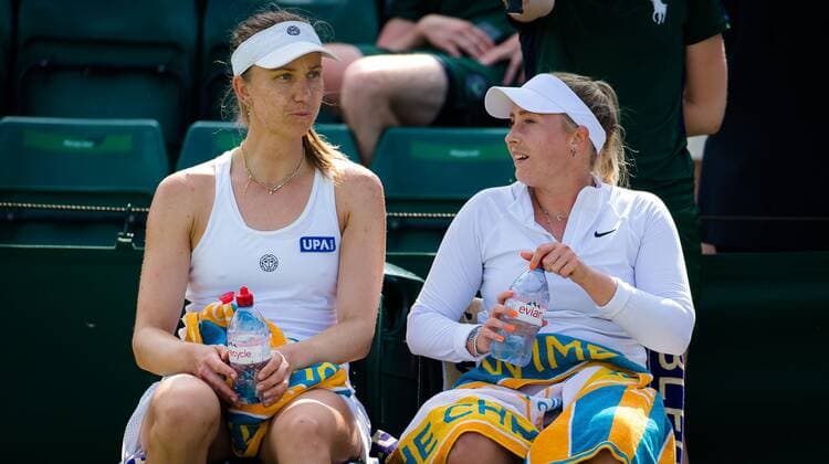 Mandatory Credit: Photo by Rob Prange Shutterstock (12193043em) Mona Barthel & Julia Wachaczyk of Germany playing doubles at the 2021 Wimbledon Championships Grand Slam tennis tournament Wimbledon Tennis Championships, Day 5, The All England Lawn Tennis and Croquet Club, London, UK - 02 Jul 2021 Wimbledon Tennis Championships, Day 5, The All England Lawn Tennis and Croquet Club, London, UK - 02 Jul 2021  Copyright: xRobxPrange Shutterstockx 12193043em
