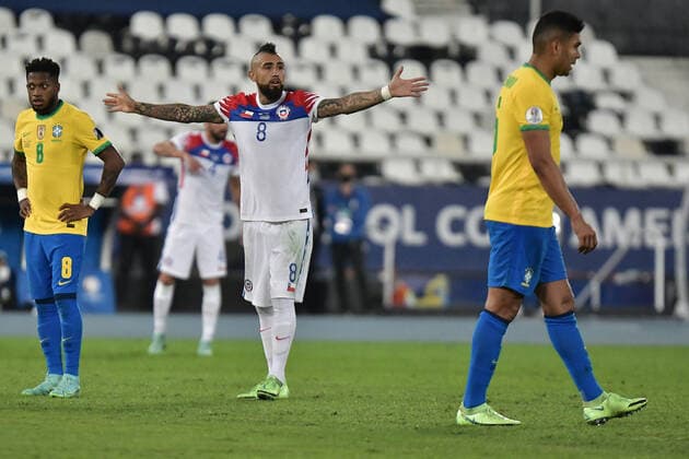 02th July 2021; Nilton Santos Stadium, Rio de Janeiro, Brazil; Copa America, Brazil versus Chile; Arturo Vidal of Chile  ActionPlus12301968 MarcelloxDias DiaEsportivo