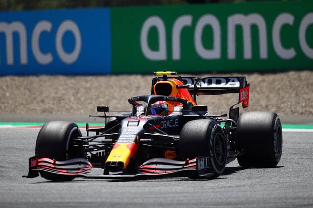 Formula 1 Austria Gran Prix 2021 Sergio Perez of Red Bull Racing on track during free pratice of Formula 1 Gran Prix 2021 of Austria Spielberg Red Bull Ring Austria Copyright: xBasilex